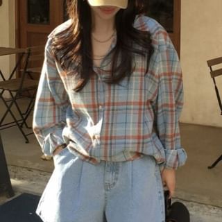 JVL-Long-Sleeve Plaid Shirt
