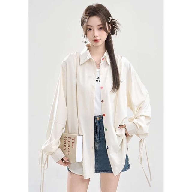 JVL-Long-Sleeve Pocketed Striped Shirt