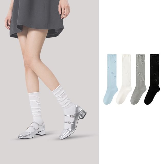 JVL-Ribbon Plain Socks
