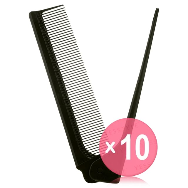 KAI-Foldable Setting Hair Comb Black 10pcs Bundle Set