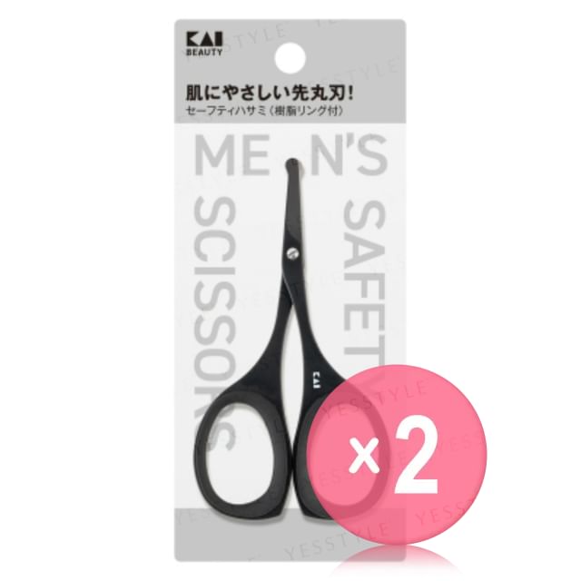 KAI-Mens Safety Scissors Titanium Black 2pcs Bundle Set