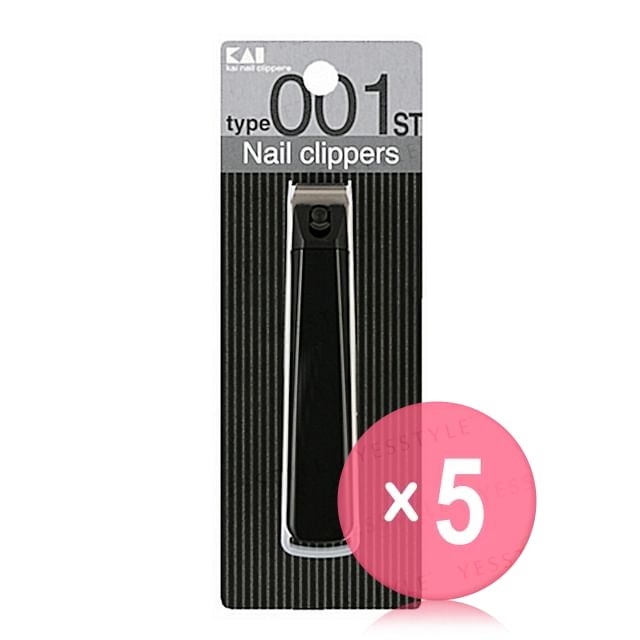 KAI-Nail Cipper Type 001 M Black 5pcs Bundle Set