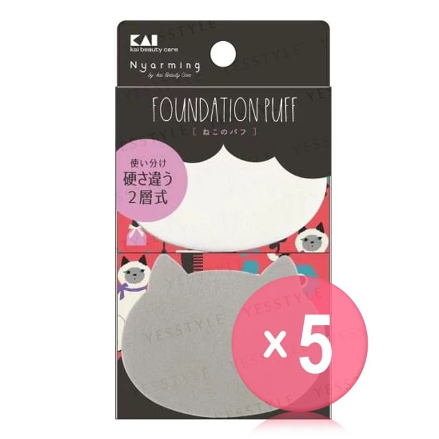 KAI-Nyarming Cat Foundation Puff 5pcs Bundle Set