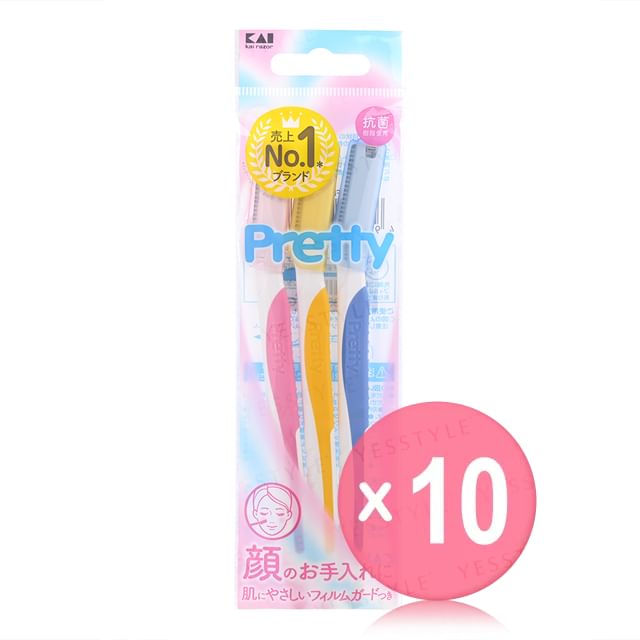 KAI-Pretty For Face Disposable Razors L 10pcs Bundle Set