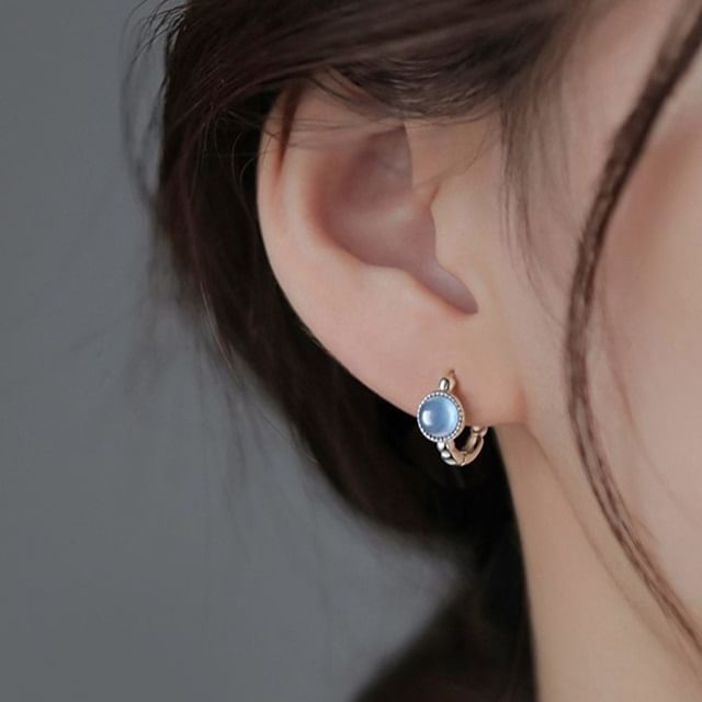 Kamuel-Gemstone Hoop Earring