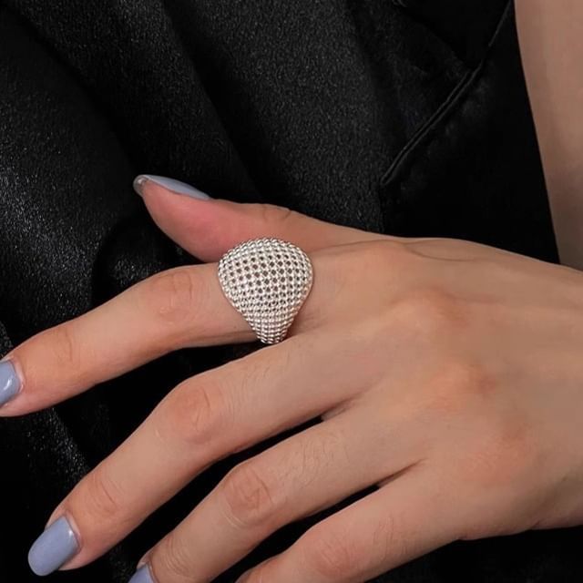 Kamuel-Geometric Cutout Alloy Open Ring
