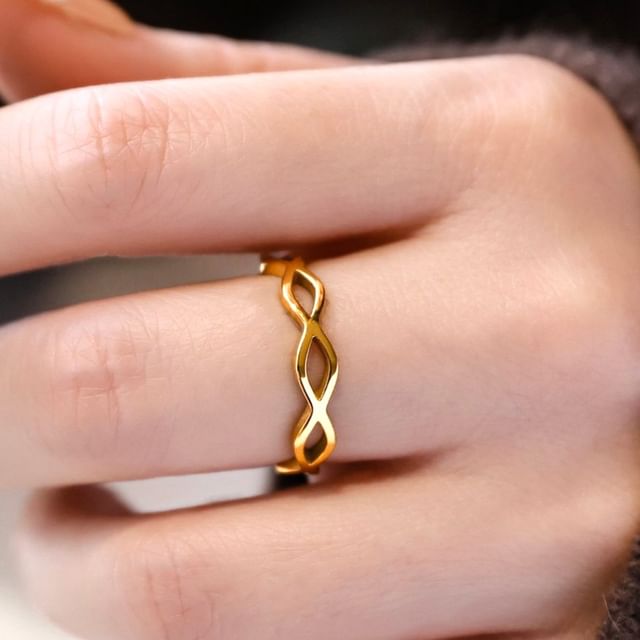 Kamuel-Openwork Stainless Steel Ring