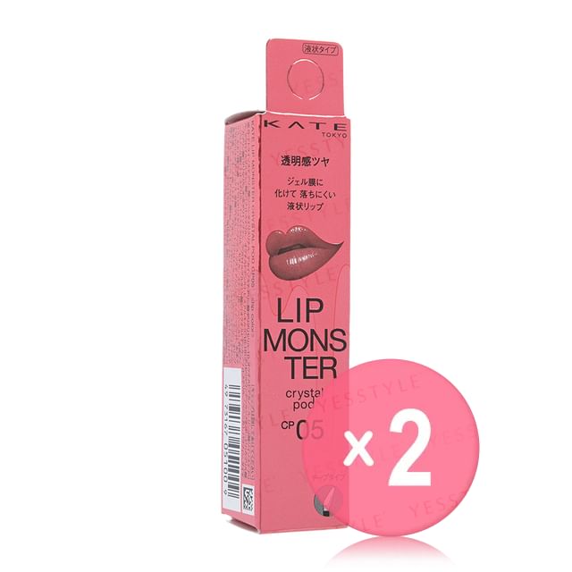Kanebo-Kate Lip Monster Crystal Pod CP05 Ghostly Rose 2pcs Bundle Set