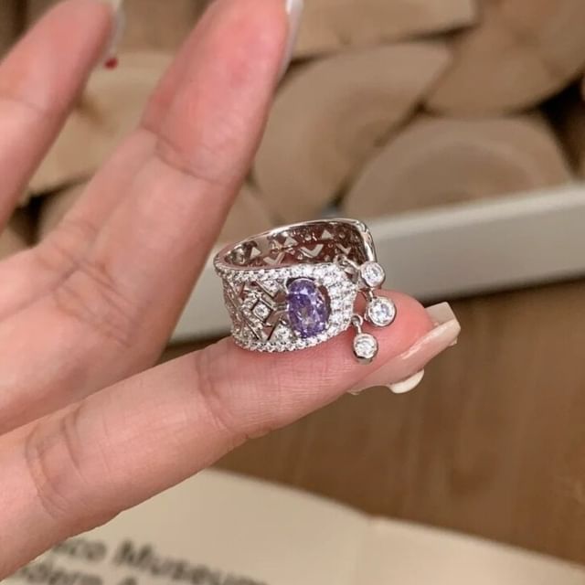 Kanzashi-CZ Perforated Thick Ring