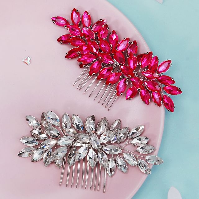 Kanzashi-Rhinestone Hair Comb