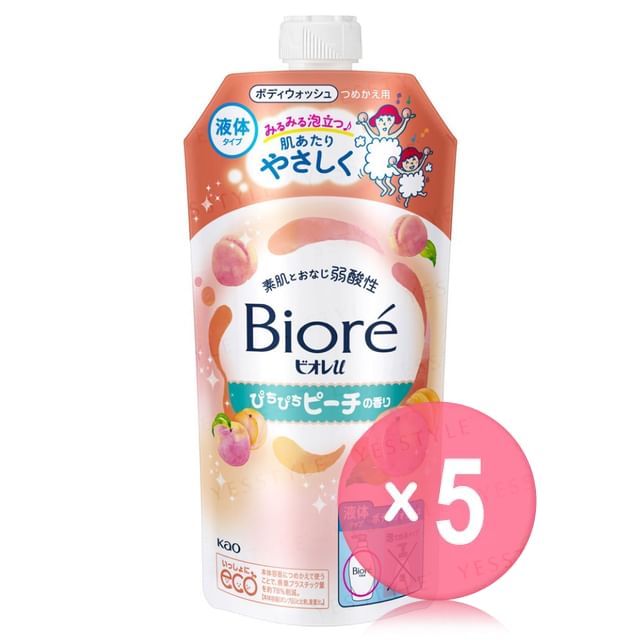 Kao-Biore U Body Wash Peach Refill 5pcs Bundle Set