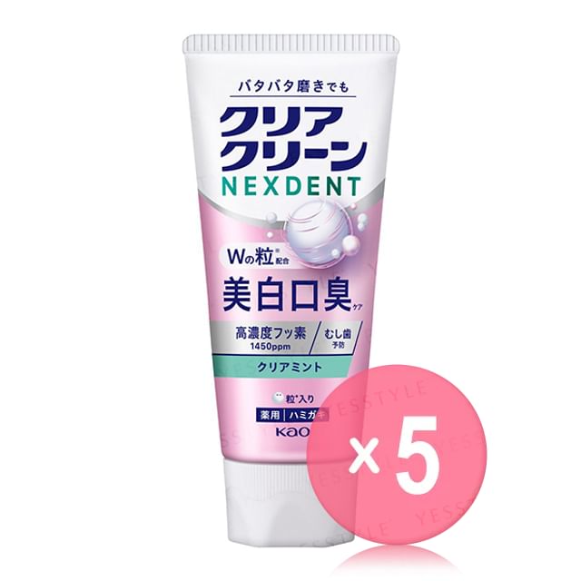 Kao-Clear Clean NEXDENT Whitening Bad Brath Clear Mint Toothpaste 5pcs Bundle Set