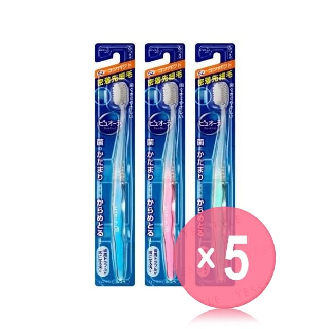 Kao-PureOra Compact Head Toothbrush 5pcs Bundle Set