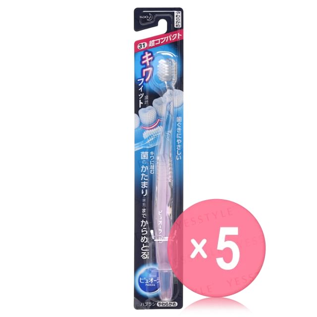 Kao-PureOra Ultra-Compact Toothbrush 5pcs Bundle Set