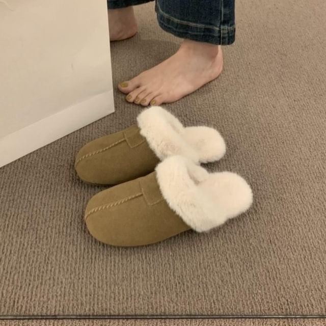 Karlao-Fluffy Trim Mules