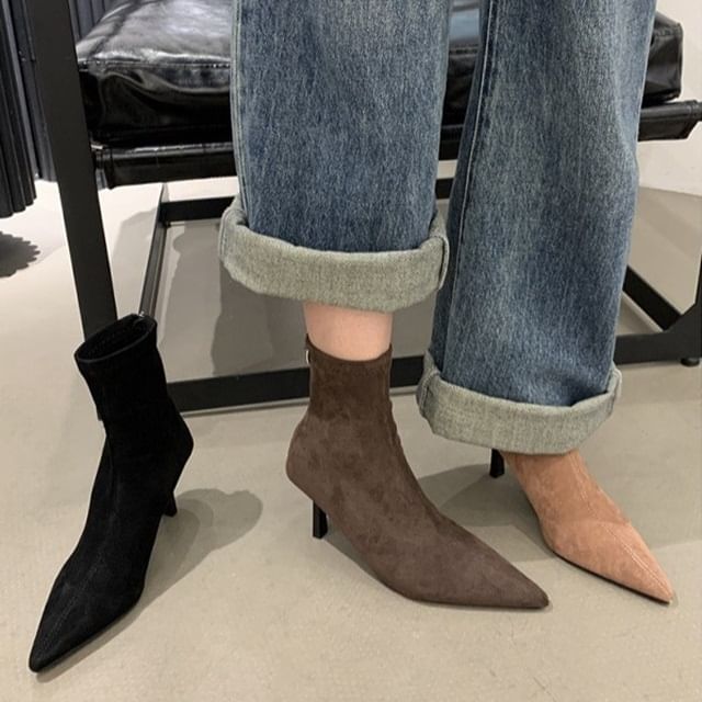 Karlao-High Heel Pointy Short Boots