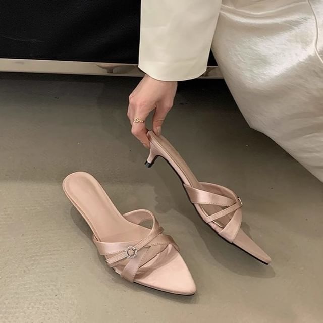 Karlao-Kitten Heel Pointed Sandals
