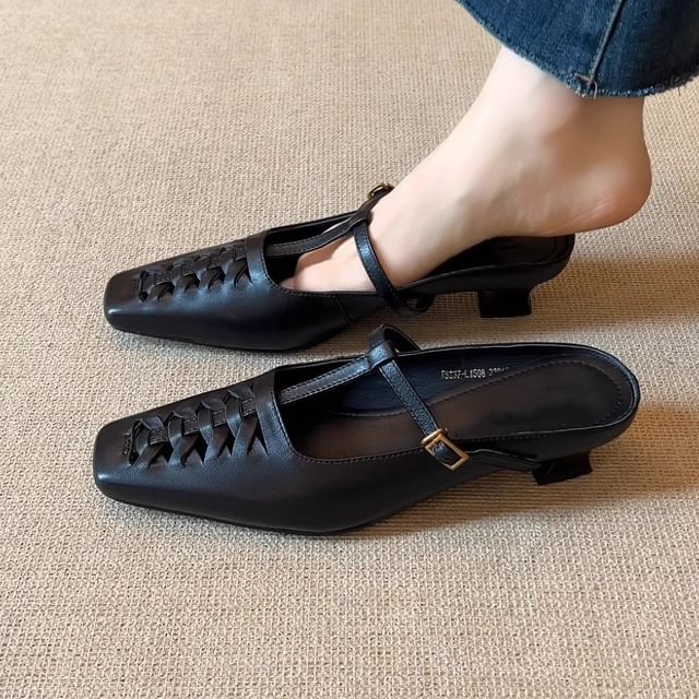 Karlao-Low Heel Pointy Mules