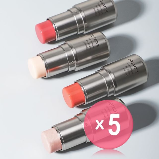 Kaxier-Clear Dynamic Highlighter Stick - 4 Colors 5pcs Bundle Set