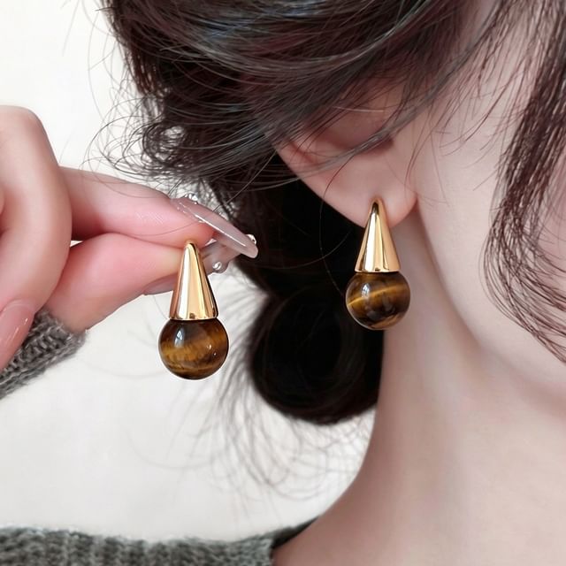 Kayochs-Coned Beaded Dangle Earring