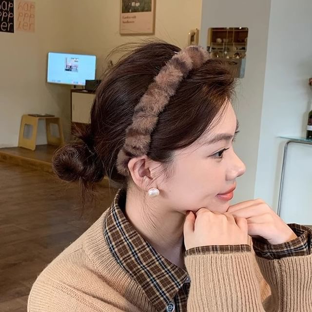 Kayochs-Leopard Print Fluffy Headband