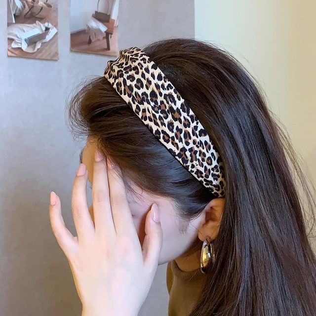 Kayochs-Leopard Print Wide Headband