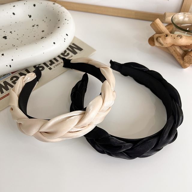 Kayochs-Plain Fabric Braided Headband