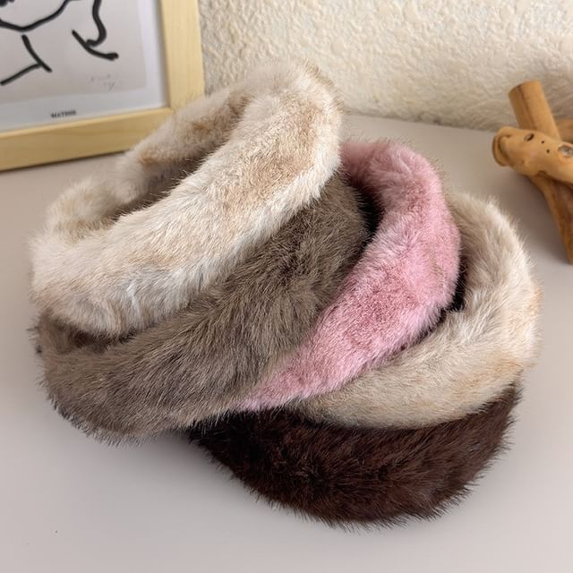 Kayochs-Plain Fluffy Wide Headband