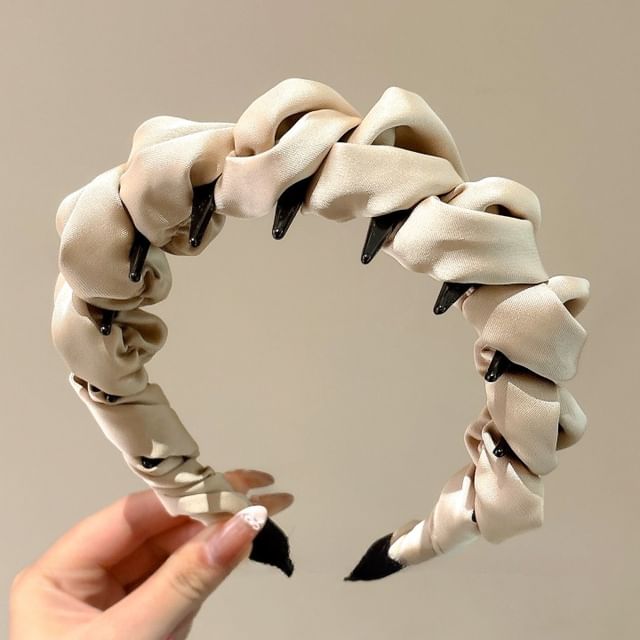 Kayochs-Plain Ruffle Fabric Headband