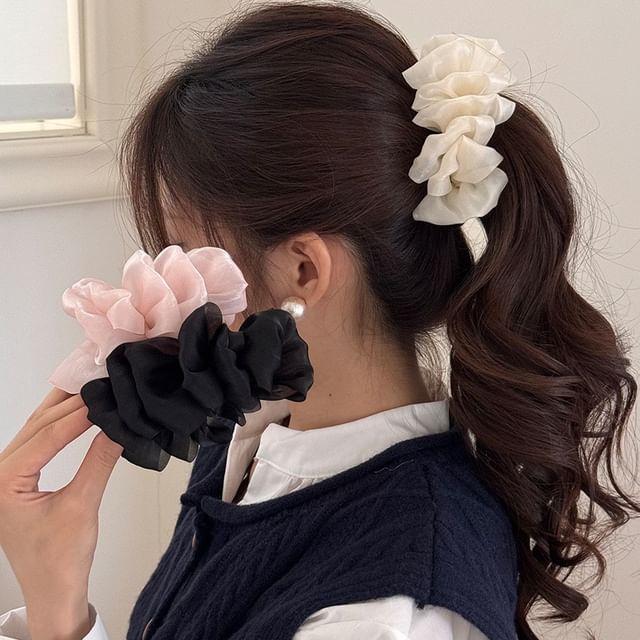 Kayochs-Plain Shirred Hair Clip