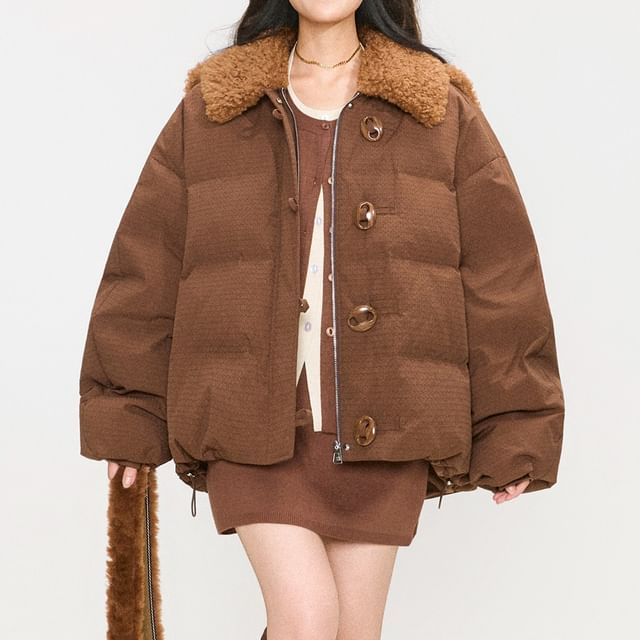 Keiko Girl-Collared Zip-Up Puffer Jacket
