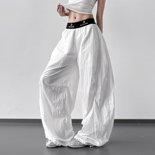 Kenning-High Rise Plain Wide Leg Pants