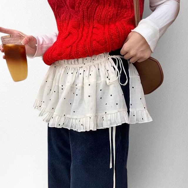 Kenning-Polka Dot Frill Trim Decorative Hem
