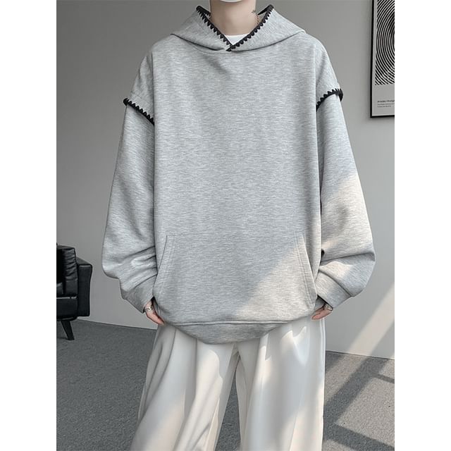 Kimeya-Contrast Trim Hoodie