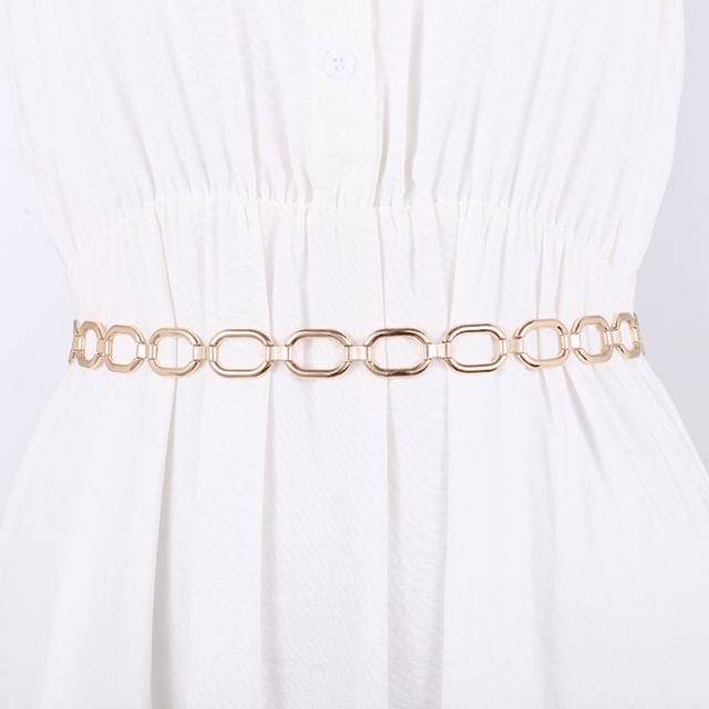 Kinoxslone-Oval Alloy Waist Chain