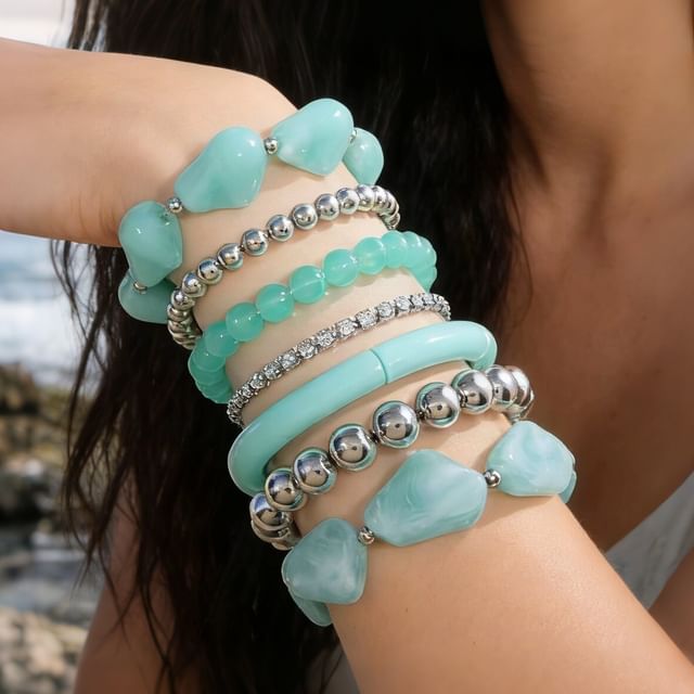 kiqwin-Set Beaded Bracelet Bangle