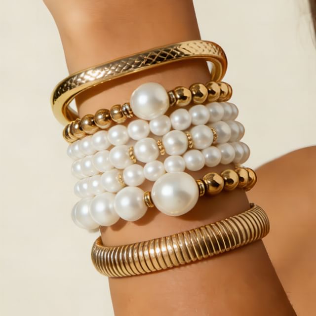 kiqwin-Set Beaded Bracelet Bangle