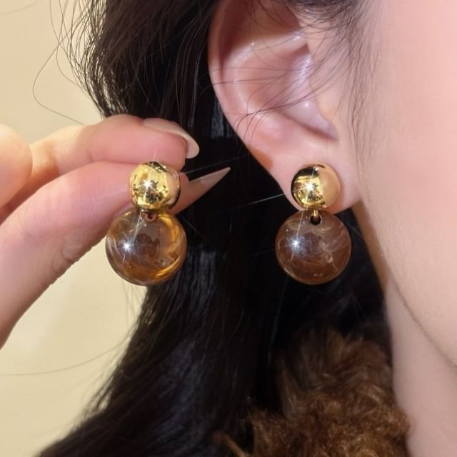 Kiren-Ball Disc Drop Earring