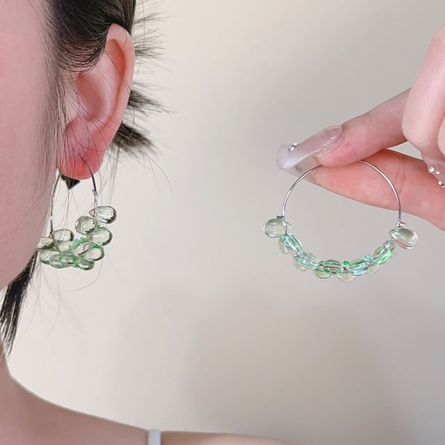 Kiren-Bead Hoop Earring