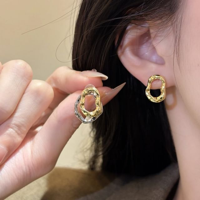 Kiren-Irregular Alloy Hoop Earring