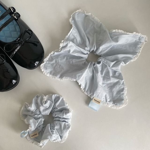 Kiren-Lace Trim Scrunchie Square Scrunchie