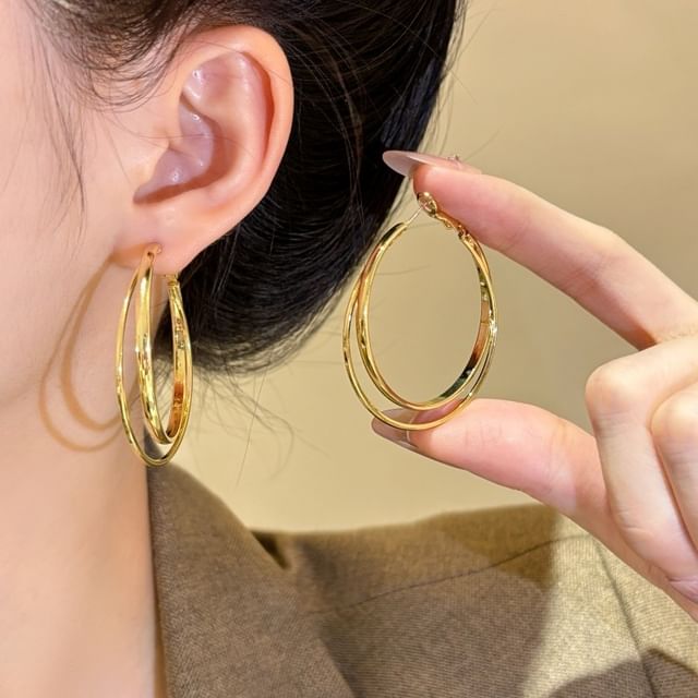 Kiren-Layered Hoop Earring