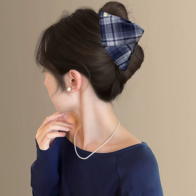 Kiren-Plaid Hair Clamp