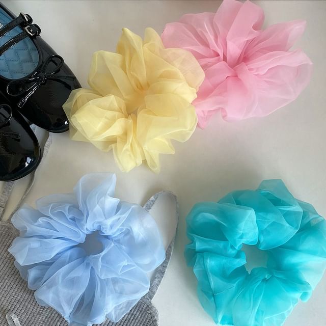Kiren-Plain Mesh Scrunchie