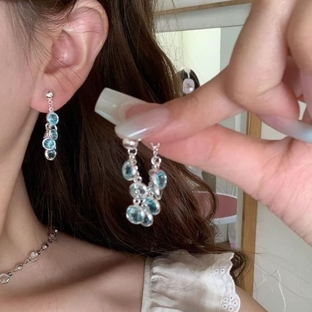 Kiren-Rhinestone Alloy Chain Dangle Earring