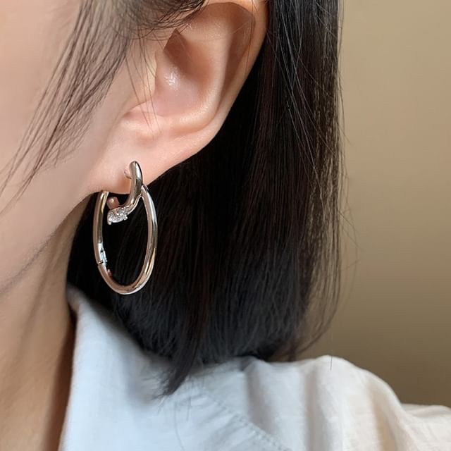 Kiren-Rhinestone Hoop Earring