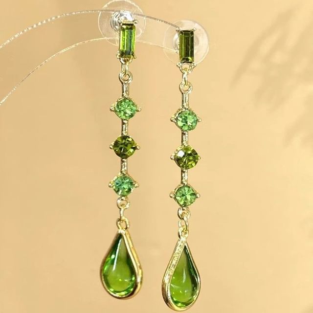 Kiren-Teardrop Rhinestone Drop Earring