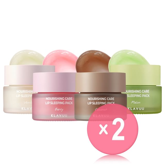 KLAVUU-Nourishing Care Lip Sleeping Pack - 4 Types 2pcs Bundle Set