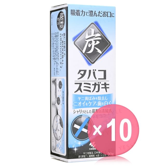Kobayashi-Charclean Charcoal Power Tobacco Toothpaste 10pcs Bundle Set