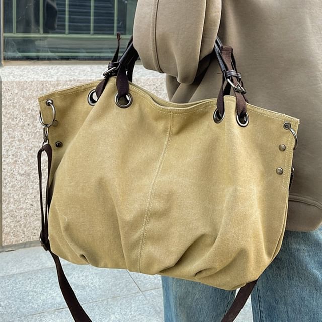 KOCORE-Canvas Top Handle Crossbody Bag